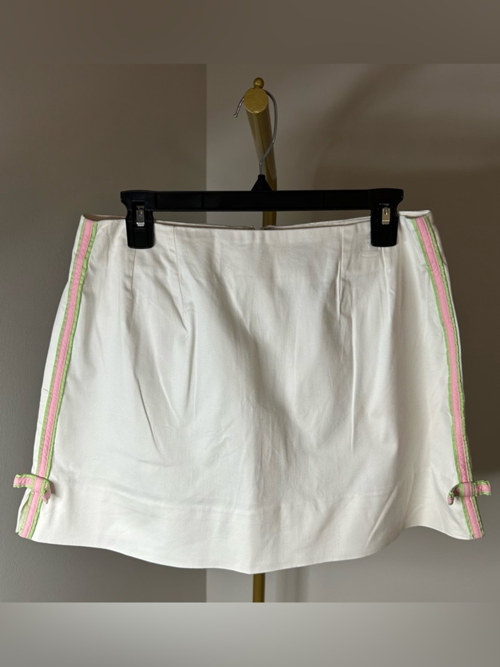 Lilly Pulitzer White Ribbon Trim Mini Skirt
